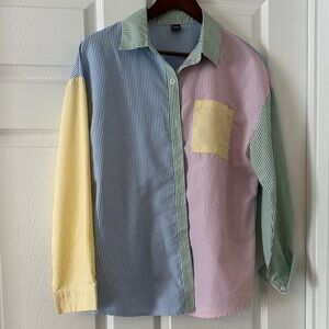 Multicolor Striped Button Down